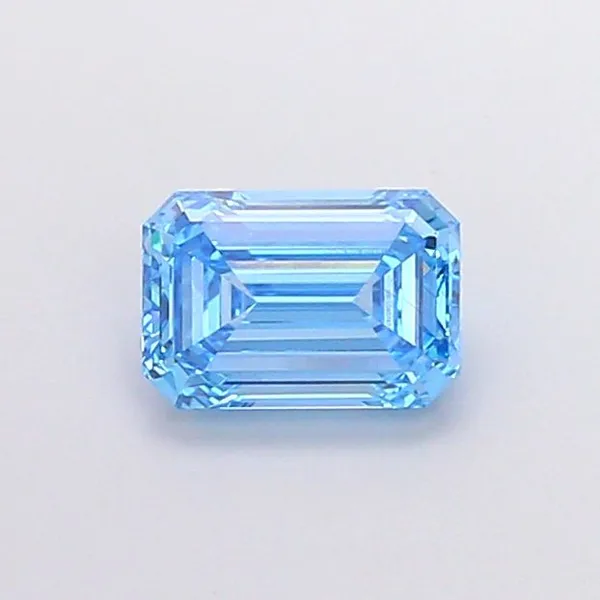 1.28ct EMERALD Fancy Vivid Blue VS2 Coloured Lab diamond