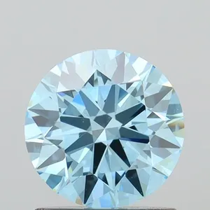 1.08ct ROUND Fancy Vivid Blue VVS2 Coloured Lab diamond