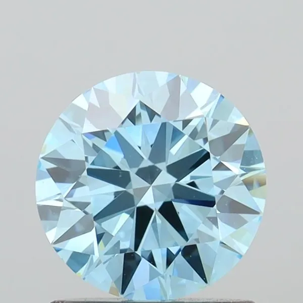 1.08ct ROUND Fancy Vivid Blue VVS2 Coloured Lab diamond