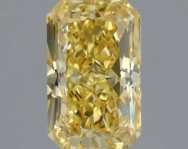 0.51ct RADIANT Fancy Vivid Yellow VVS2 Coloured Lab diamond