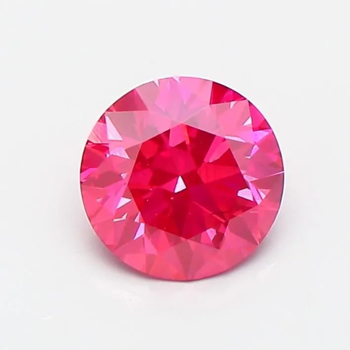 0.96ct ROUND Fancy Vivid Pink VS1 Coloured Lab diamond