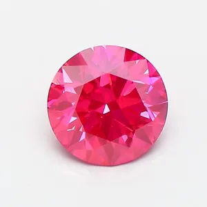 0.96ct ROUND Fancy Vivid Pink VS1 Coloured Lab diamond