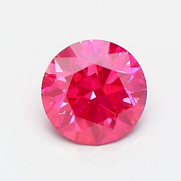 0.96ct ROUND Fancy Vivid Pink VS1 Coloured Lab diamond