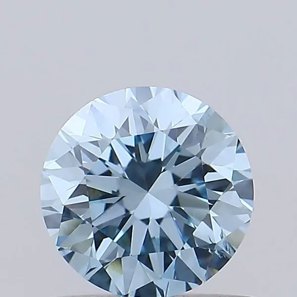 0.72ct ROUND Fancy Vivid Blue VS2 Coloured Lab diamond