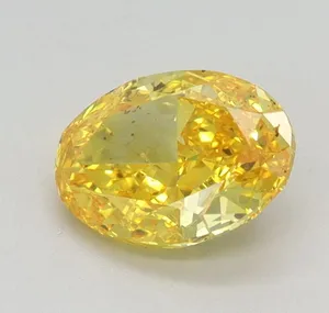 0.83ct OVAL Fancy Vivid Yellow VVS2 Coloured Lab diamond