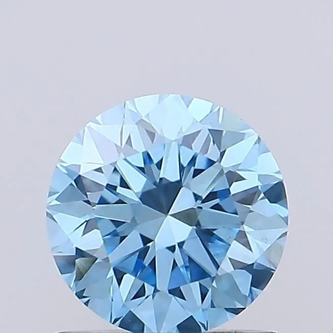 0.57ct ROUND Fancy Vivid Blue VS1 Coloured Lab diamond