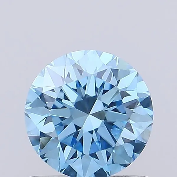 0.57ct ROUND Fancy Vivid Blue VS1 Coloured Lab diamond