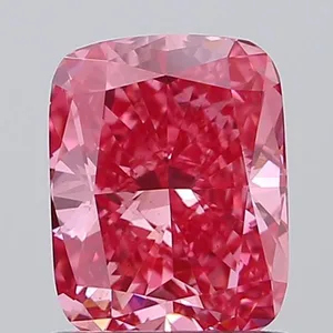 1.08ct CUSHION Fancy Vivid Pink VS2 Coloured Lab diamond