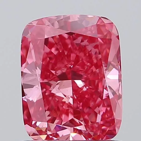 1.08ct CUSHION Fancy Vivid Pink VS2 Coloured Lab diamond
