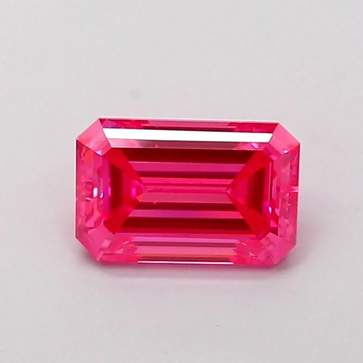 1.24ct EMERALD Fancy Vivid Pink VS1 Coloured Lab diamond