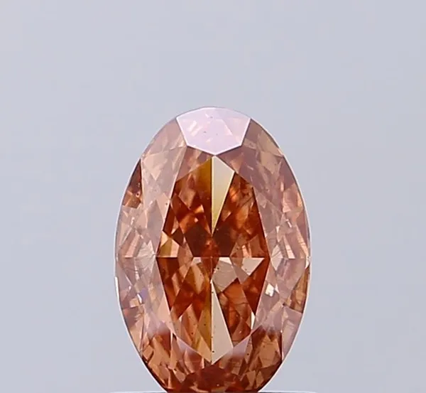 1.02ct OVAL Fancy Brownish Pink SI2 Coloured Lab diamond