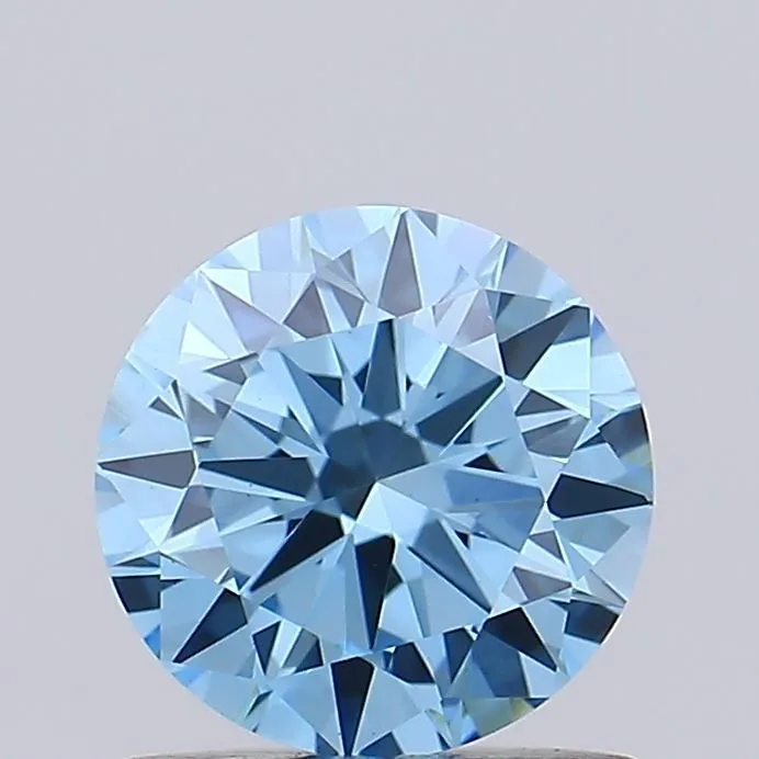 0.91ct ROUND Fancy Vivid Blue VS1 Coloured Lab diamond