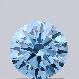0.91ct ROUND Fancy Vivid Blue VS1 Coloured Lab diamond