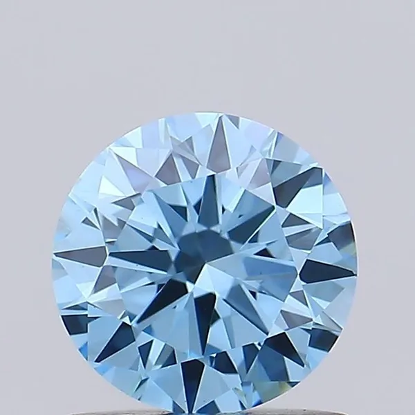 0.91ct ROUND Fancy Vivid Blue VS1 Coloured Lab diamond