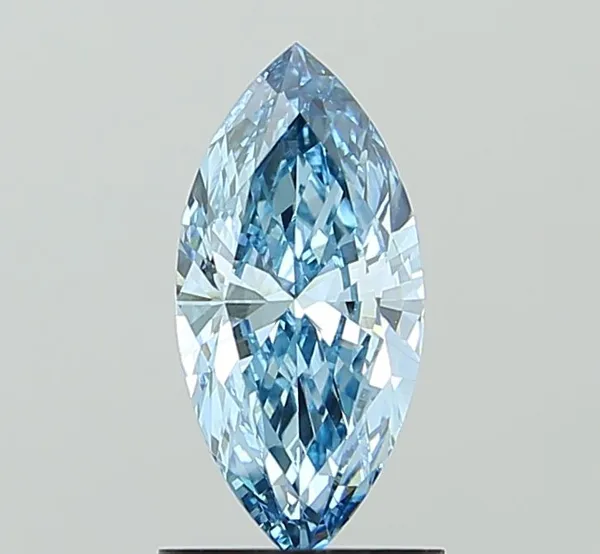 1.04ct MARQUISE Fancy Vivid Blue VVS2 Coloured Lab diamond