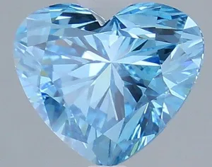 1.55ct HEART Fancy Vivid Blue VVS2 Coloured Lab diamond
