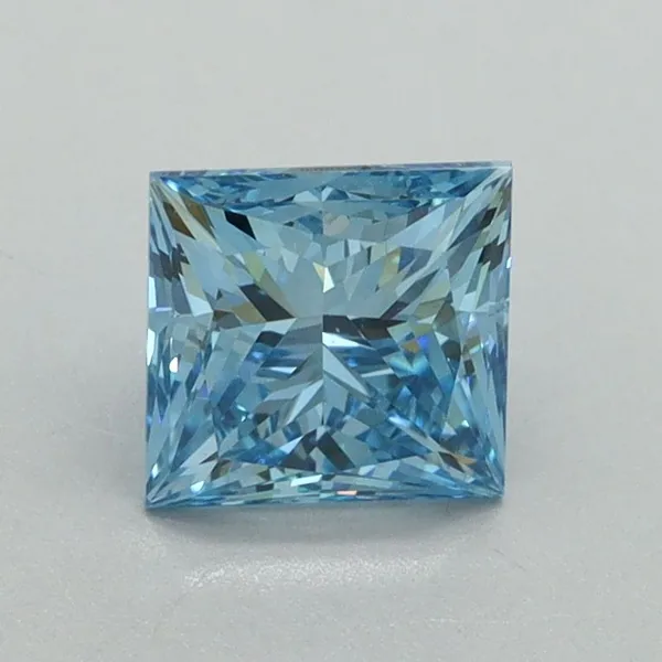 1.15ct PRINCESS Fancy Vivid Blue VS1 Coloured Lab diamond