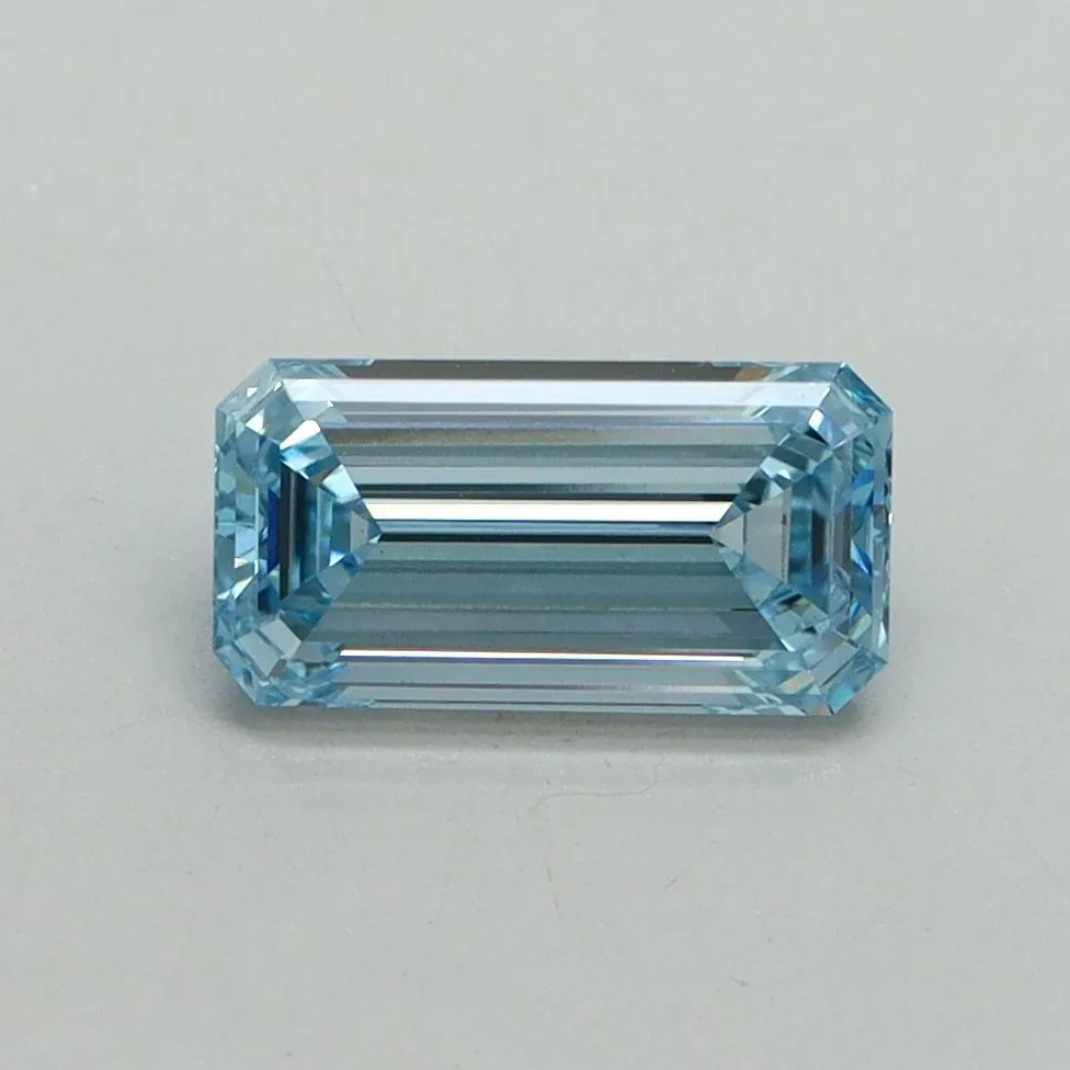 1.01ct EMERALD Fancy Vivid Blue VS1 Coloured Lab diamond