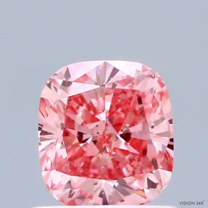 1.03ct CUSHION Fancy Vivid Pink VS1 Coloured Lab diamond