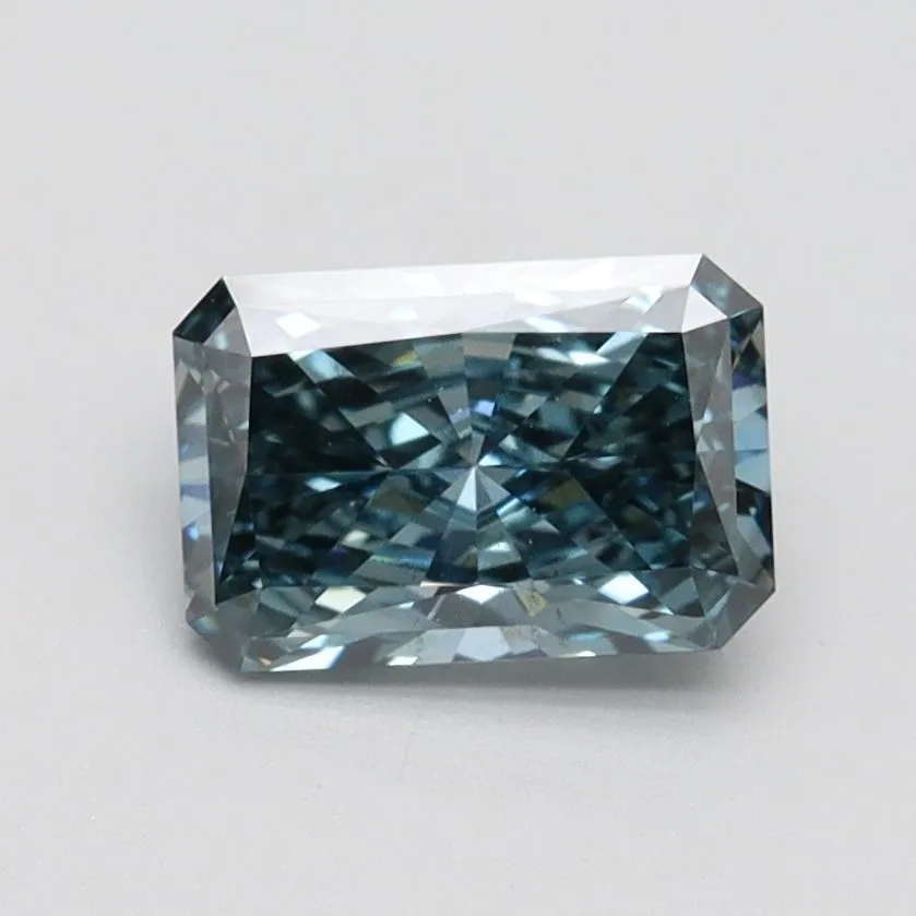1.01ct RADIANT Fancy Vivid Greenish Blue VS2 Coloured Lab diamond