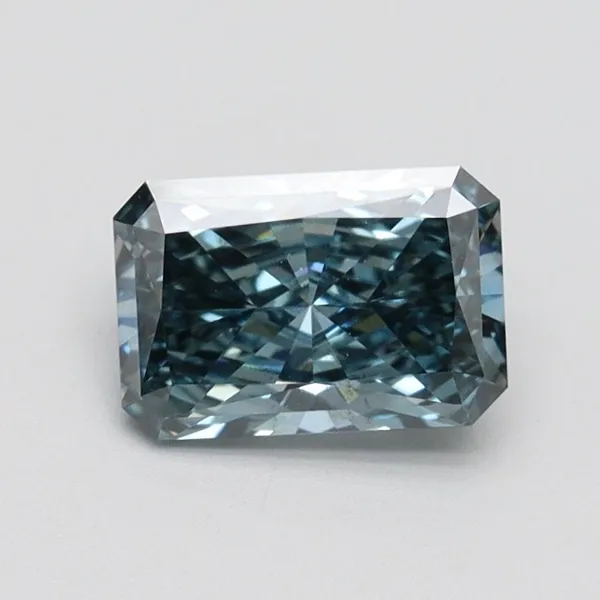 1.01ct RADIANT Fancy Vivid Greenish Blue VS2 Coloured Lab diamond