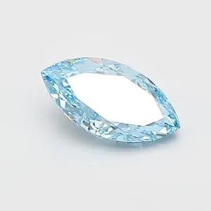 0.6ct MARQUISE Fancy Vivid Blue VVS2 Coloured Lab diamond