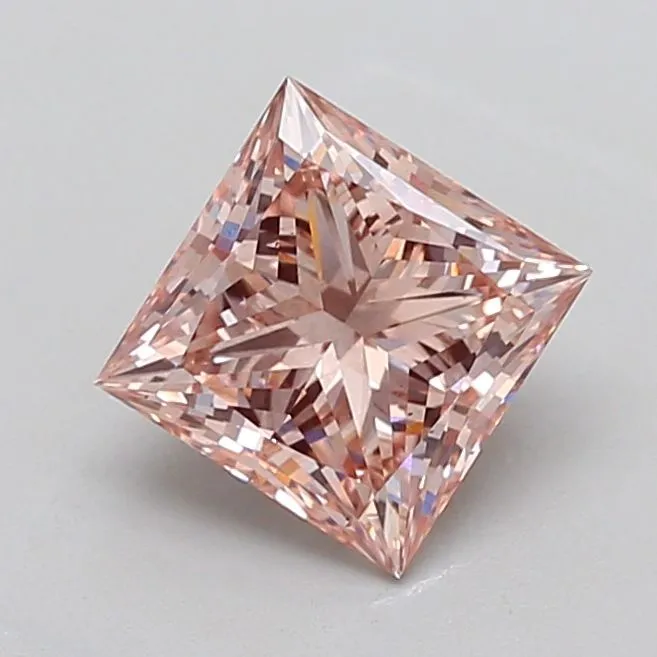 2.33ct PRINCESS Fancy Brown Pink VS2 Coloured Lab diamond