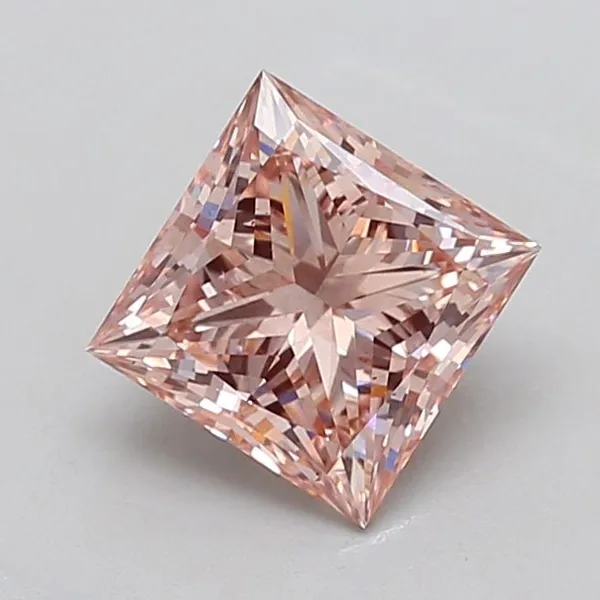 2.33ct PRINCESS Fancy Brown Pink VS2 Coloured Lab diamond