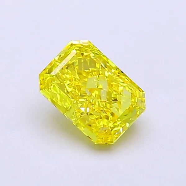 1.15ct RADIANT Fancy Vivid Yellow VVS1 Coloured Lab diamond