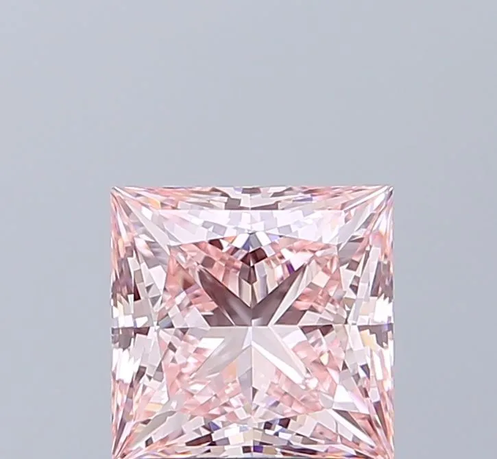 2.07ct PRINCESS Fancy Intense Pink VVS2 Coloured Lab diamond