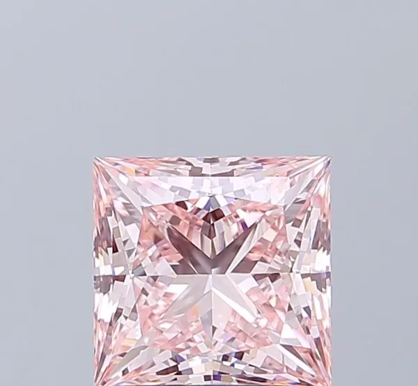2.07ct PRINCESS Fancy Intense Pink VVS2 Coloured Lab diamond