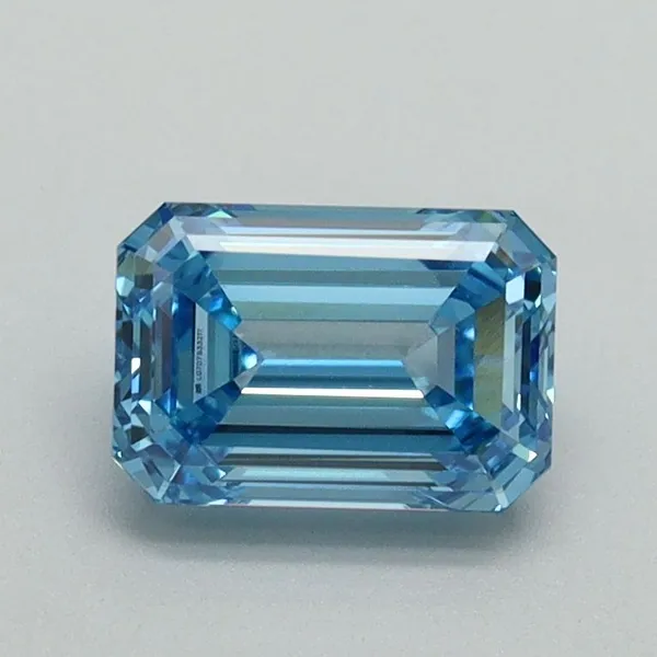 1.08ct EMERALD Fancy Vivid Blue VS1 Coloured Lab diamond