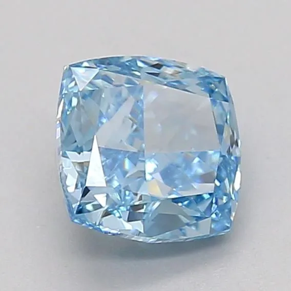 0.99ct CUSHION Fancy Vivid Blue VVS2 Coloured Lab diamond