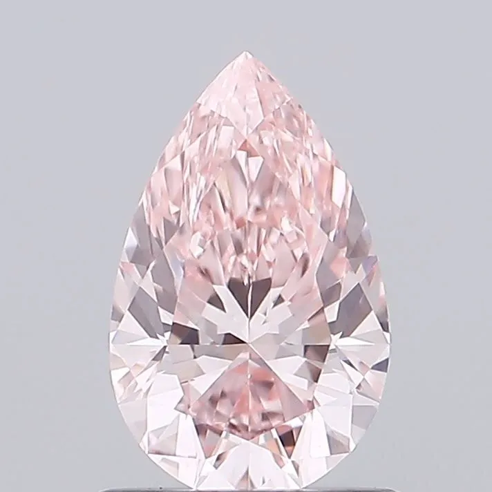 0.81ct PEAR Fancy Vivid Pink VVS2 Coloured Lab diamond
