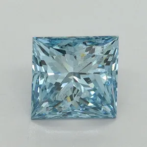 1.65ct PRINCESS Fancy Vivid Blue SI1 Coloured Lab diamond