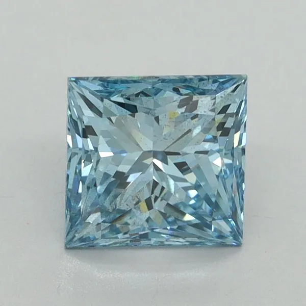 1.65ct PRINCESS Fancy Vivid Blue SI1 Coloured Lab diamond