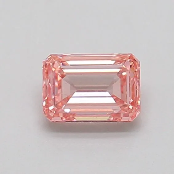 0.52ct EMERALD Fancy Intense Pink VS2 Coloured Lab diamond