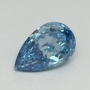 0.59ct PEAR Fancy Vivid Blue VS2 Coloured Lab diamond