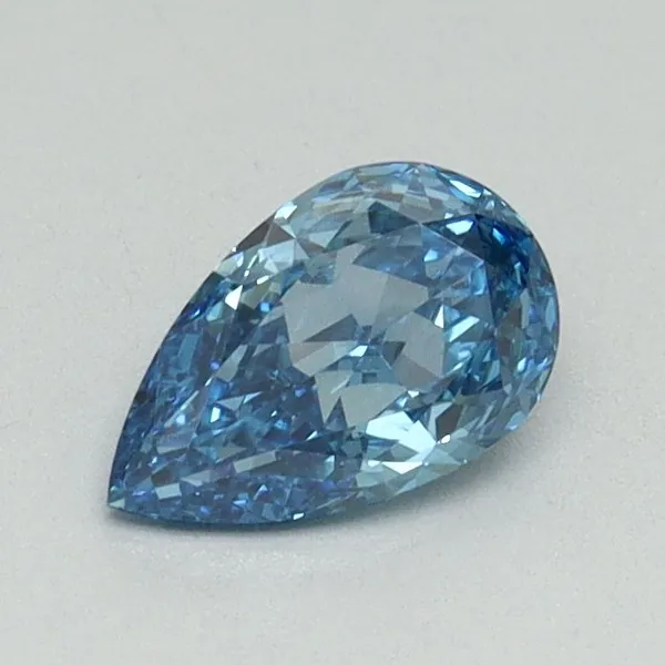 0.59ct PEAR Fancy Vivid Blue VS2 Coloured Lab diamond
