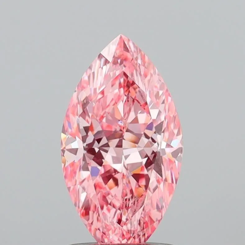 1.00ct MARQUISE Fancy Vivid Pink VS2 Coloured Lab diamond