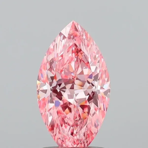 1ct MARQUISE Fancy Vivid Pink VS2 Coloured Lab diamond