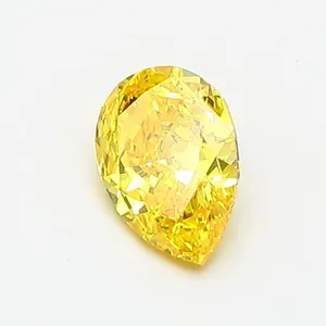 0.68ct PEAR Fancy Vivid Yellow VVS1 Coloured Lab diamond