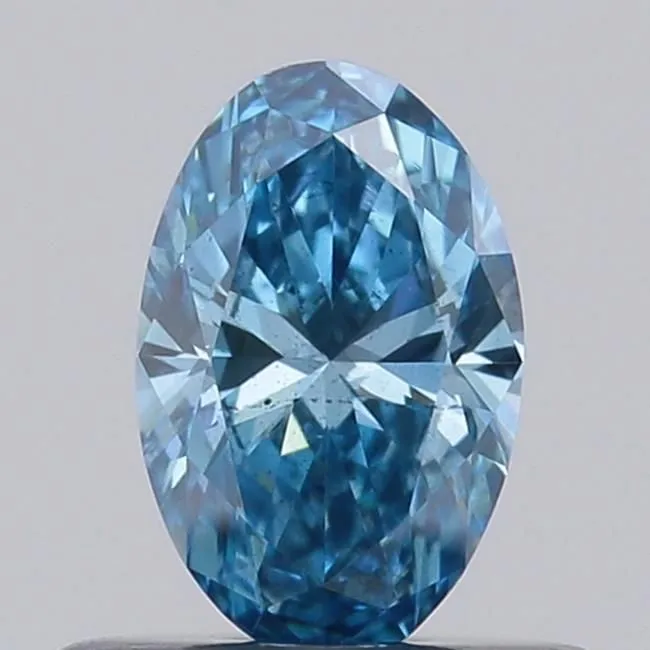 0.39ct OVAL Fancy Vivid Blue SI1 Coloured Lab diamond