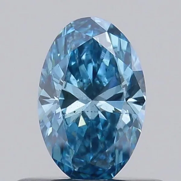 0.39ct OVAL Fancy Vivid Blue SI1 Coloured Lab diamond