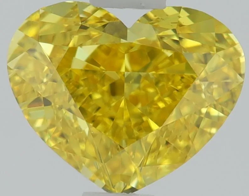 1.00ct HEART Fancy Vivid Yellow VS1 Coloured Lab diamond