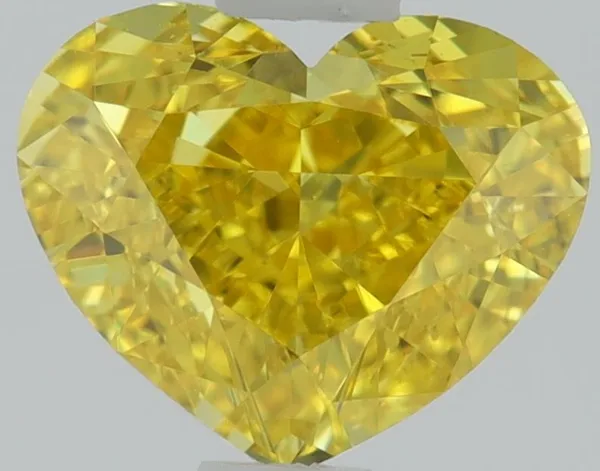1ct HEART Fancy Vivid Yellow VS1 Coloured Lab diamond