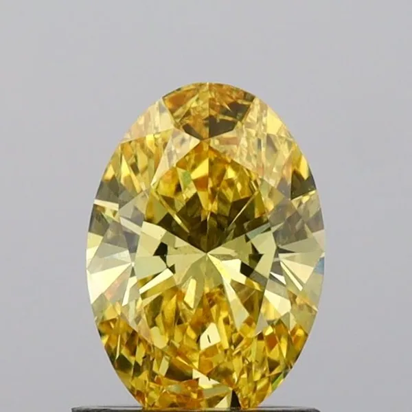 1.04ct OVAL Fancy Vivid Yellow VS2 Coloured Lab diamond