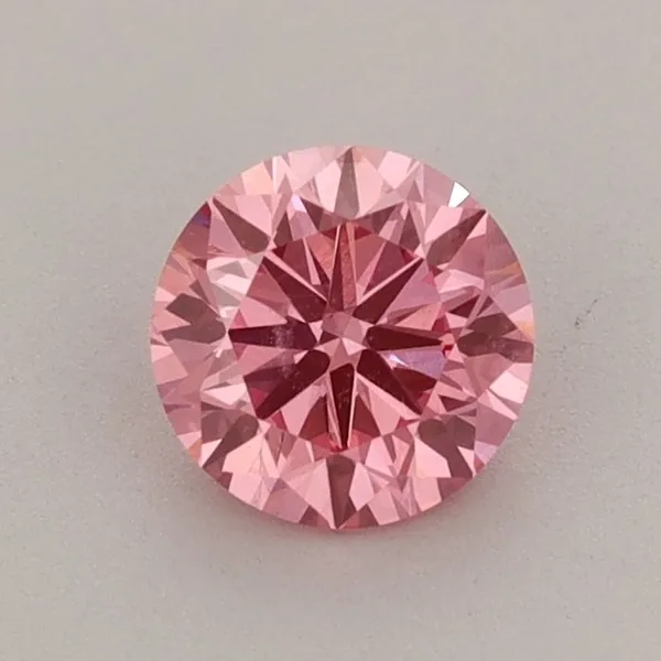0.69ct ROUND Fancy Vivid Pink VS1 Coloured Lab diamond