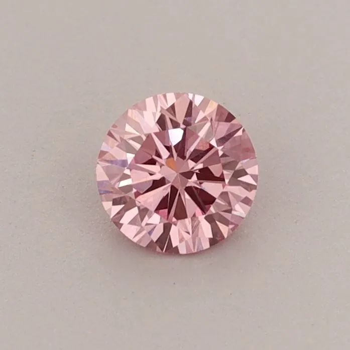 0.34ct ROUND Fancy Vivid Pink VVS2 Coloured Lab diamond