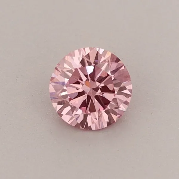 0.34ct ROUND Fancy Vivid Pink VVS2 Coloured Lab diamond